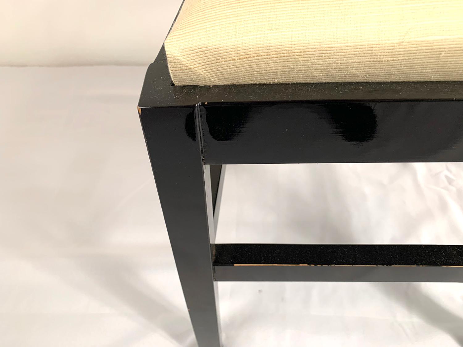 Eight Black Lacquered Chairs For Sale 2