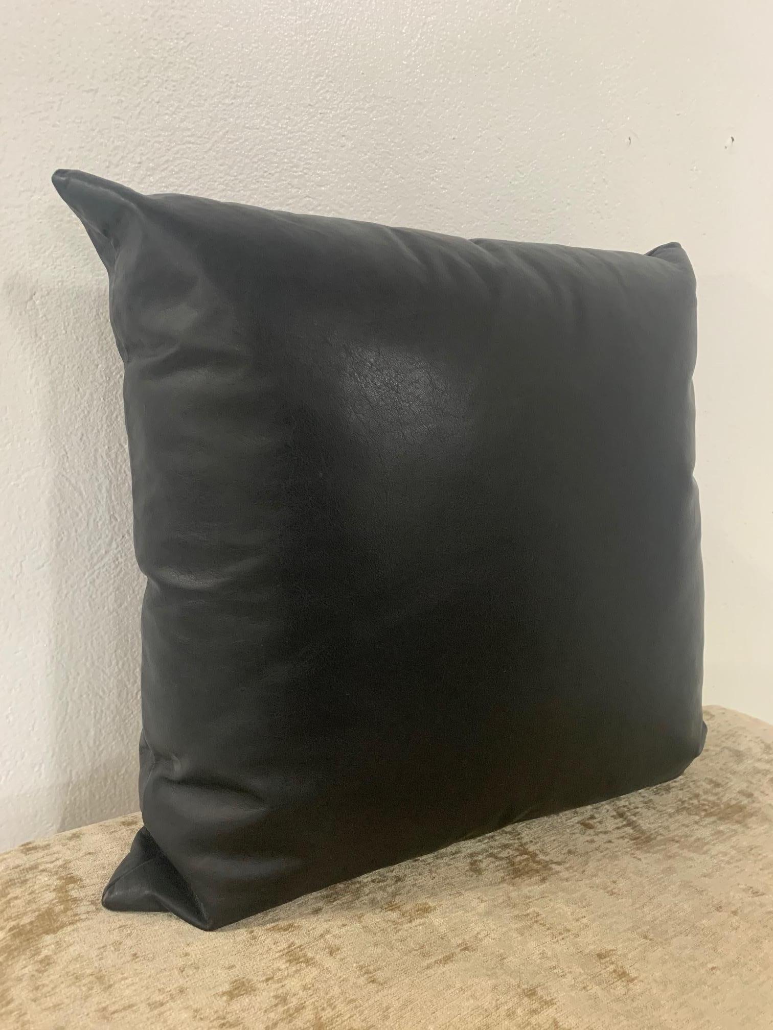 black leather pillows