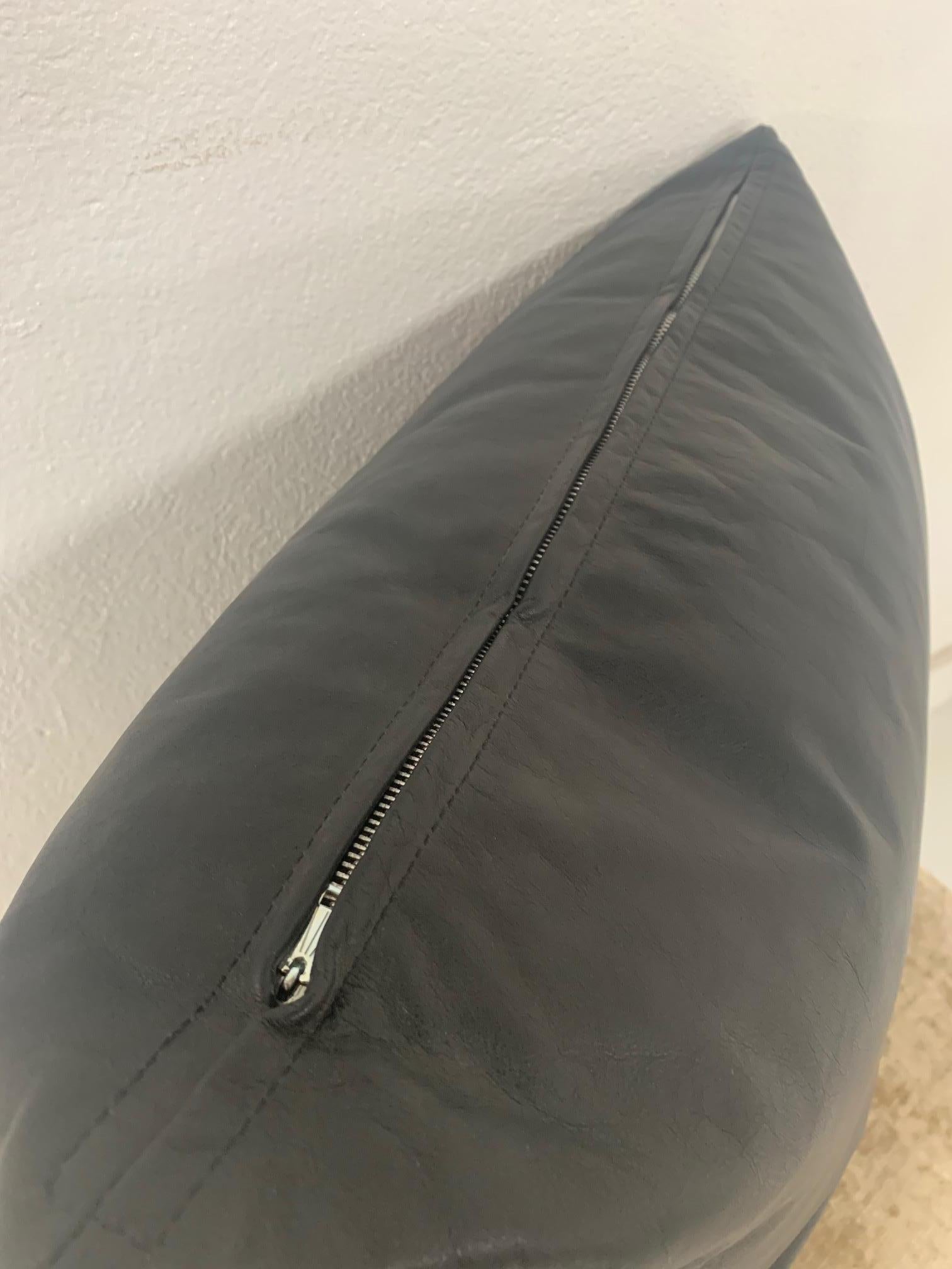 black leather throw pillows