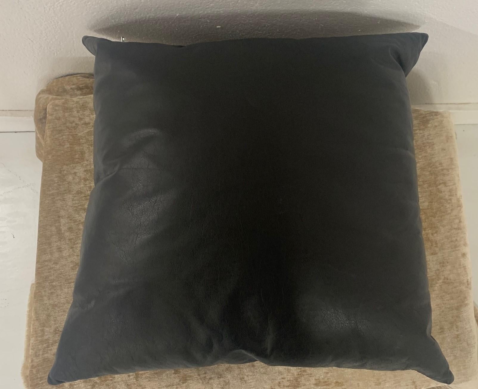 Modern Seven Black Leather Down Pillows by Joe D'Urso for Knoll International For Sale