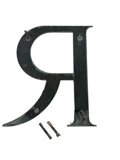 Eight bronze wall letters, ca 1910
