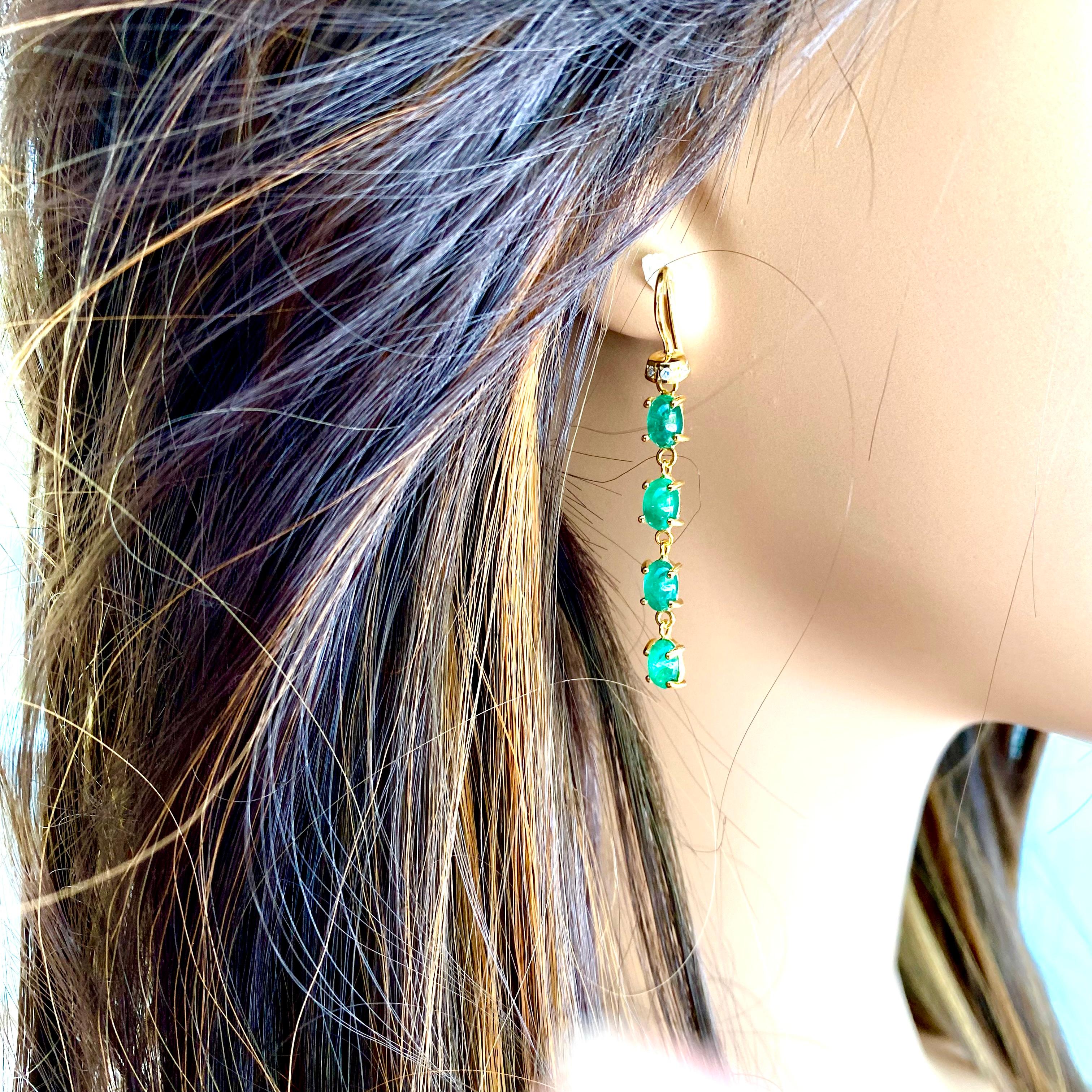 emerald hoops earring