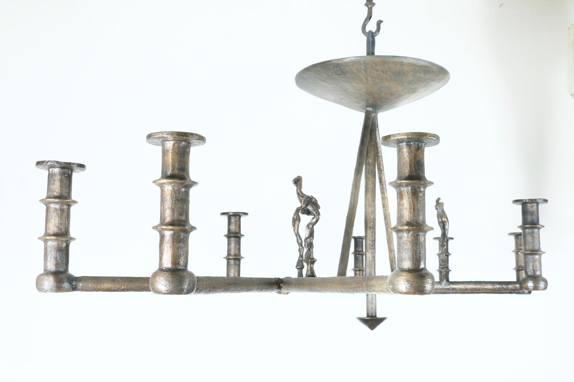 Late 20th Century Eight Candles Chandelier by Tom Corbin  For Sale