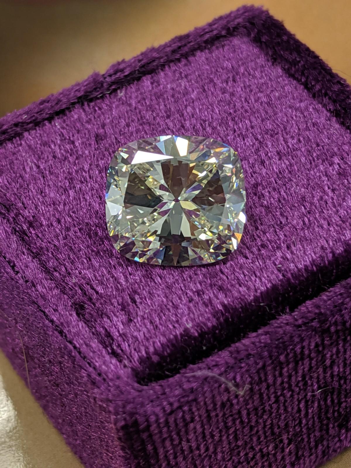 This 7.91 carat K color, VS1 clarity Jack Reiss Antique Style Cushion cut diamond is perfect for your next spectacular ring project or pendant centerpiece. Priced and delivered as an unmounted diamond we have the access to help you create custom