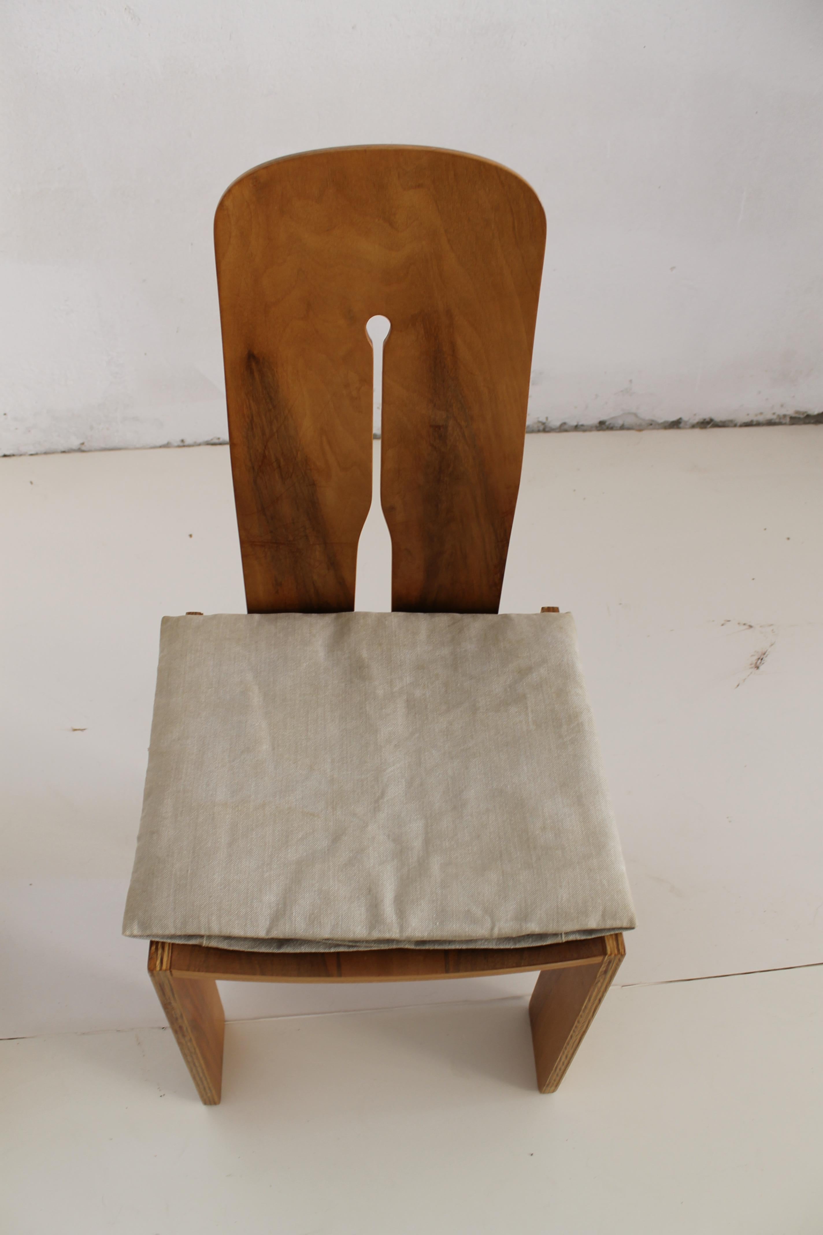 Mid-Century Carlo Scarpa Natural Walnut Italian Chairs Mod 1934-765 Bernini 1977 1
