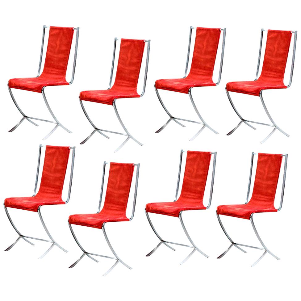 Eight Chairs by Pierre Cardin for Maison Jansen, 1970s