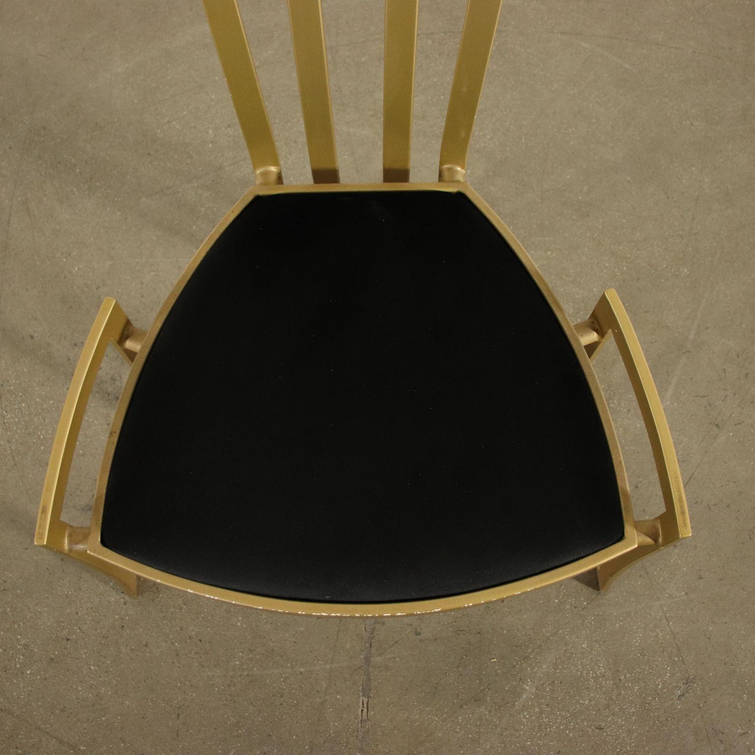 Eight Chairs Marzio Cecchi Enamelled Metal Foam Velvet, Italy, 1980s 1