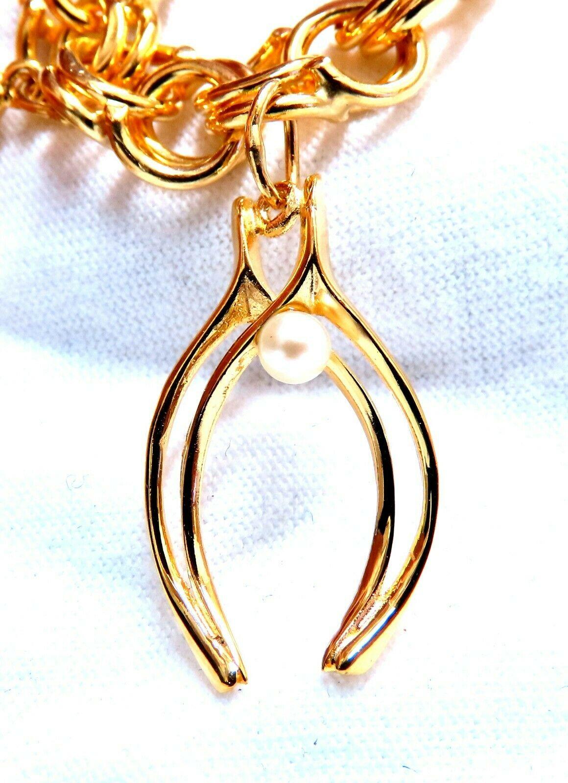 Eight Charms Link Bracelet 14kt Gold 43gm For Sale 2