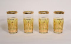 Eight Culver Highball Glasses with 22 Karat Gold Detail