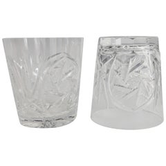 Vintage Eight Cut Glass Crystal Cocktail Rocks Whiskey Glasses
