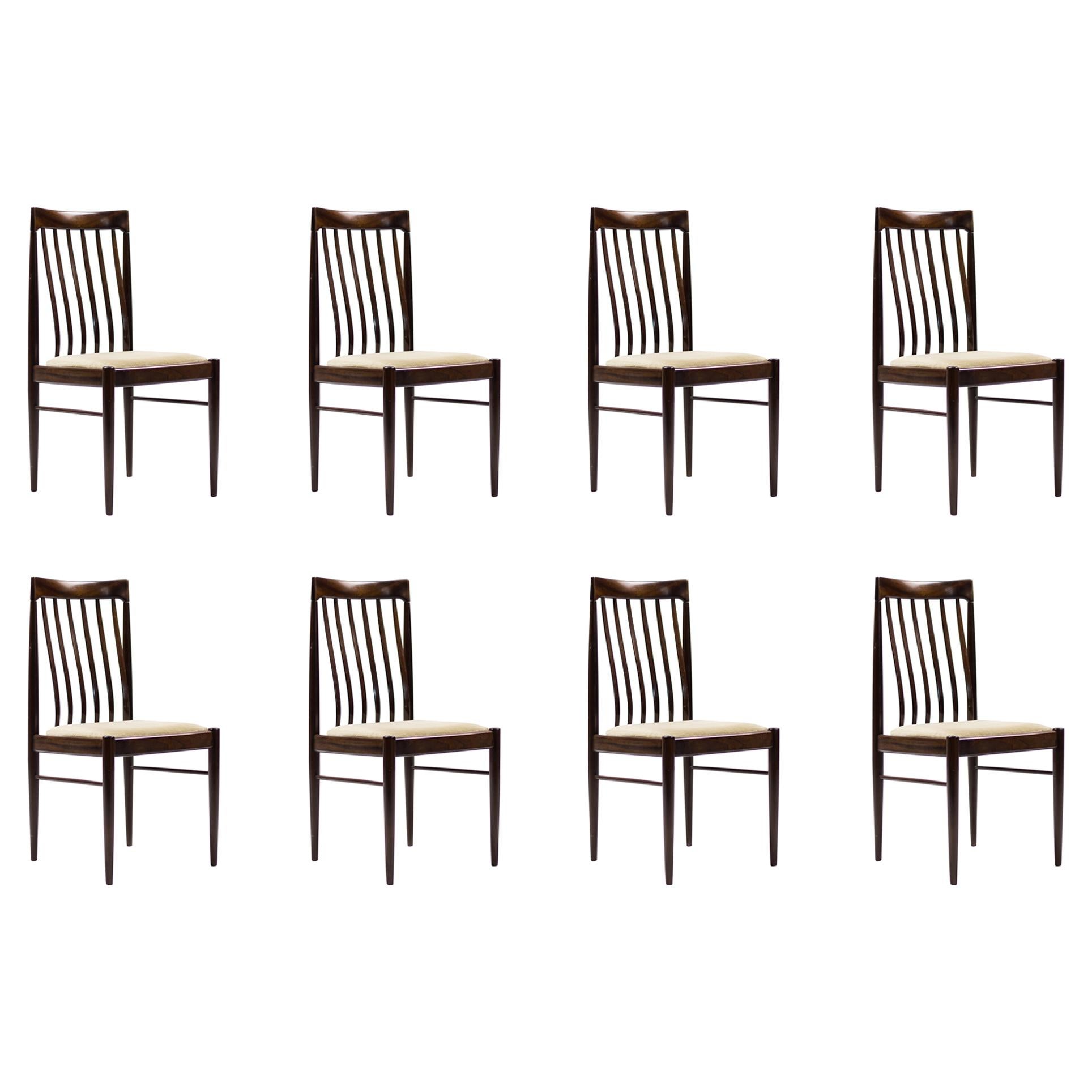 Eight Danish Dining Chairs by H.W. Klein in Mahogany