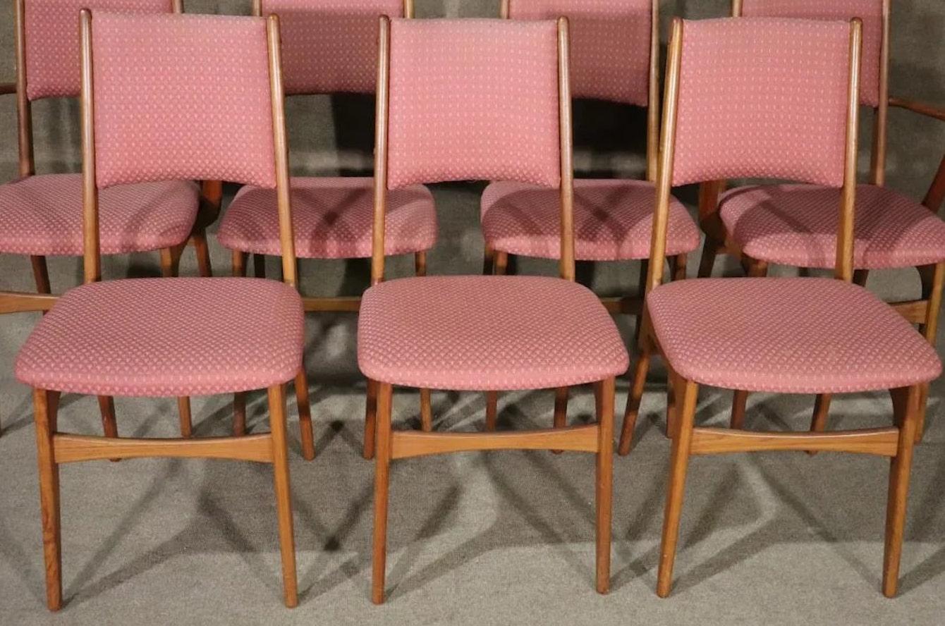 Eight Danish Midcentury Dining Chairs In Good Condition For Sale In Brooklyn, NY