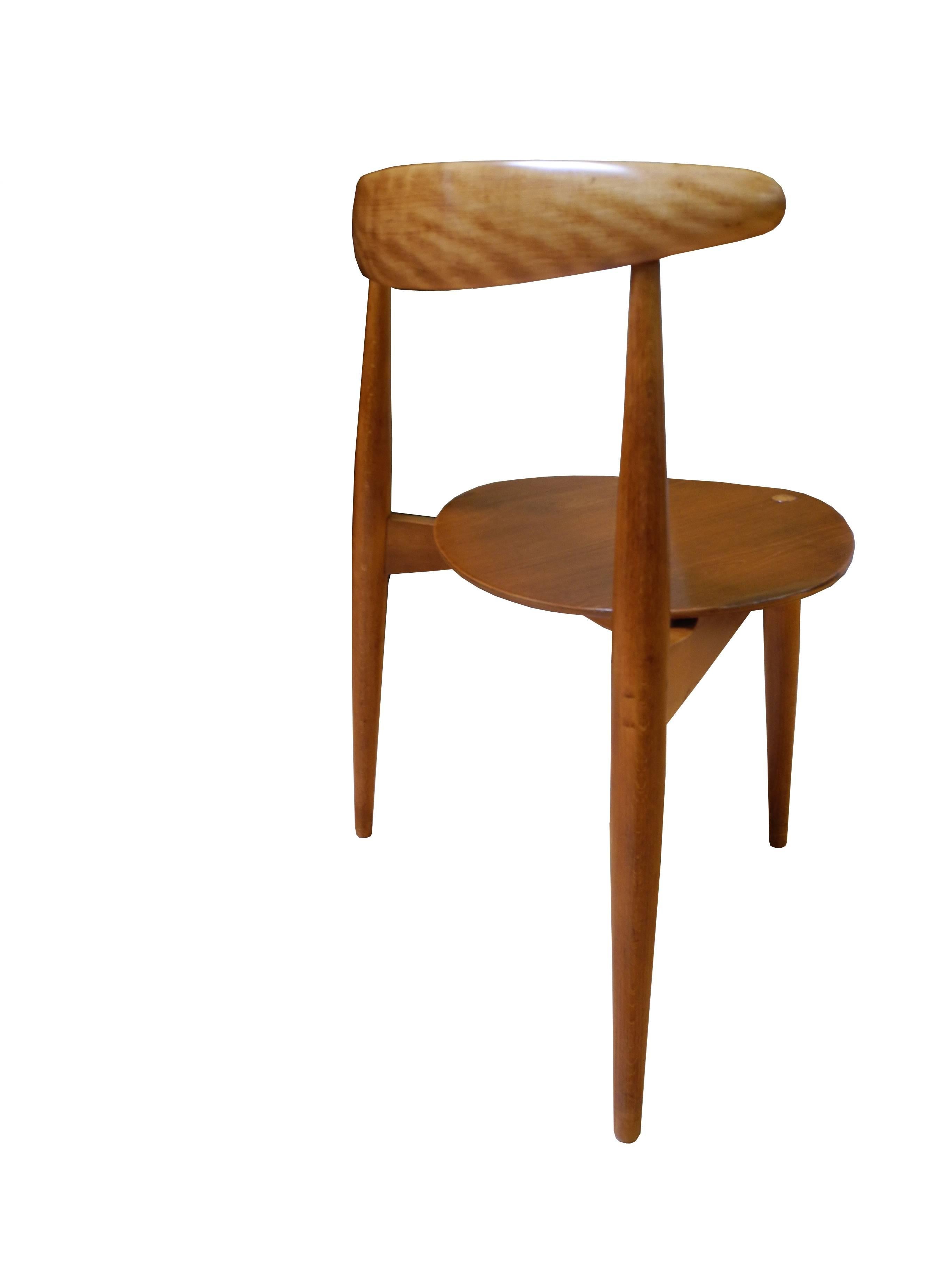 20th Century Eight Danish Modern Heart Chairs in Teak and Beech by Hans Wegner For Sale