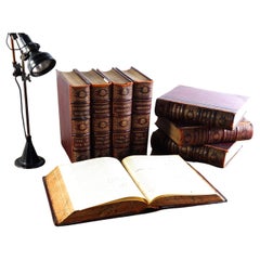 Acht dekorative, ledergebundene Vitrinenbücher aus dem 19. Jahrhundert