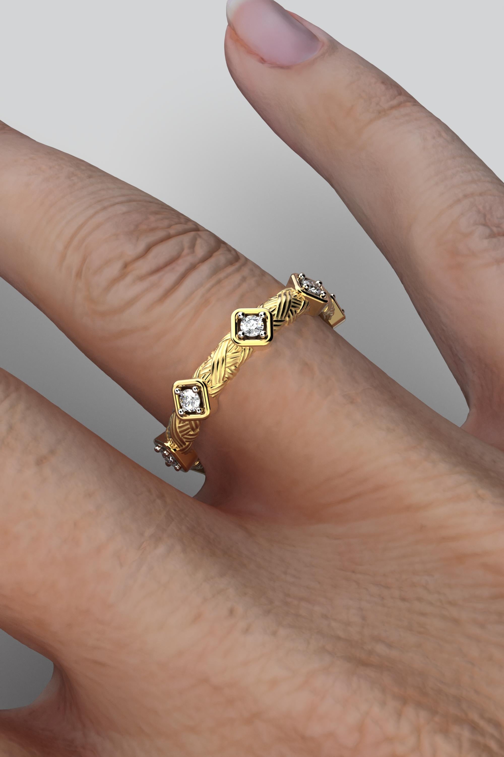Im Angebot: Acht  Diamantring aus 18k Gold, hergestellt in Italien von Oltremare Gioielli () 4