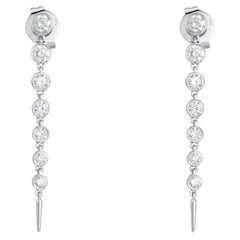 0.91ct Round Diamond 14K Gold Drop Earrings