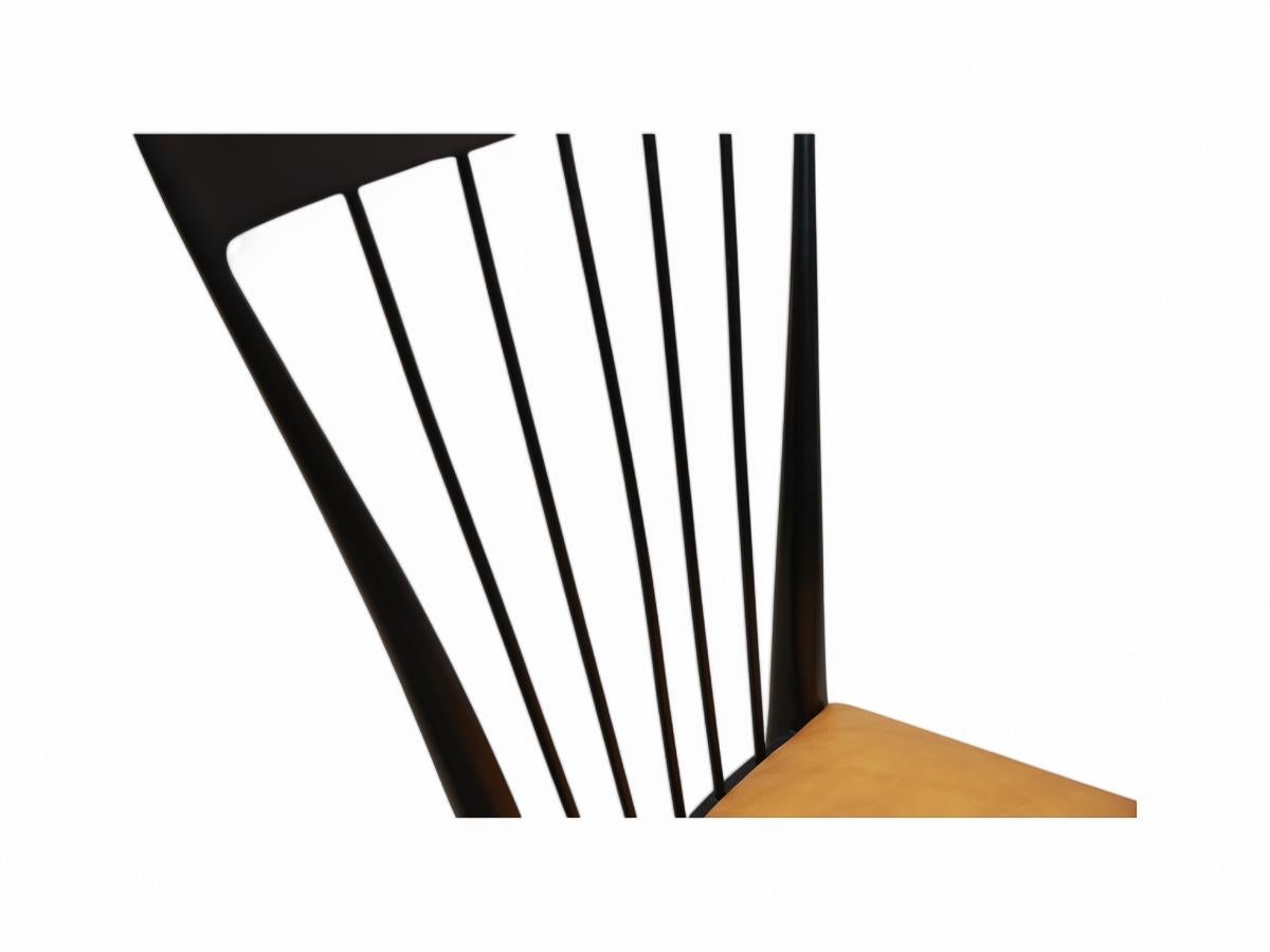 Eight Dining Chair Set in Hardwood & beige leather, Giuseppe Scapinelli, Brazil For Sale 3