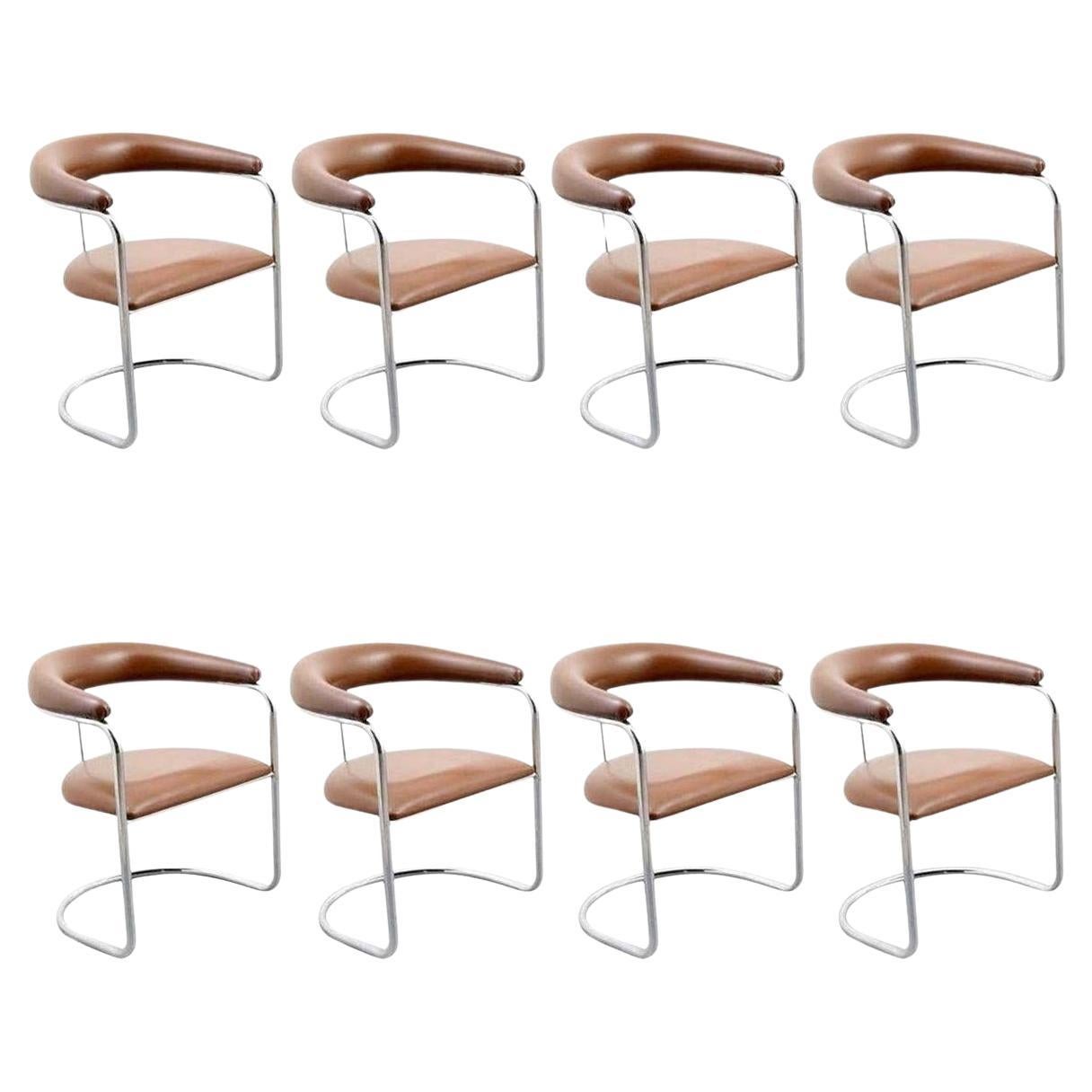 Eight Dining Chairs by Anton Lorenz for Thonet For Sale