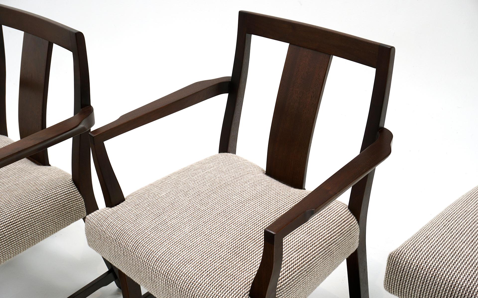Upholstery Eight Dining Chairs by Edward Wormley for Dunbar For Sale