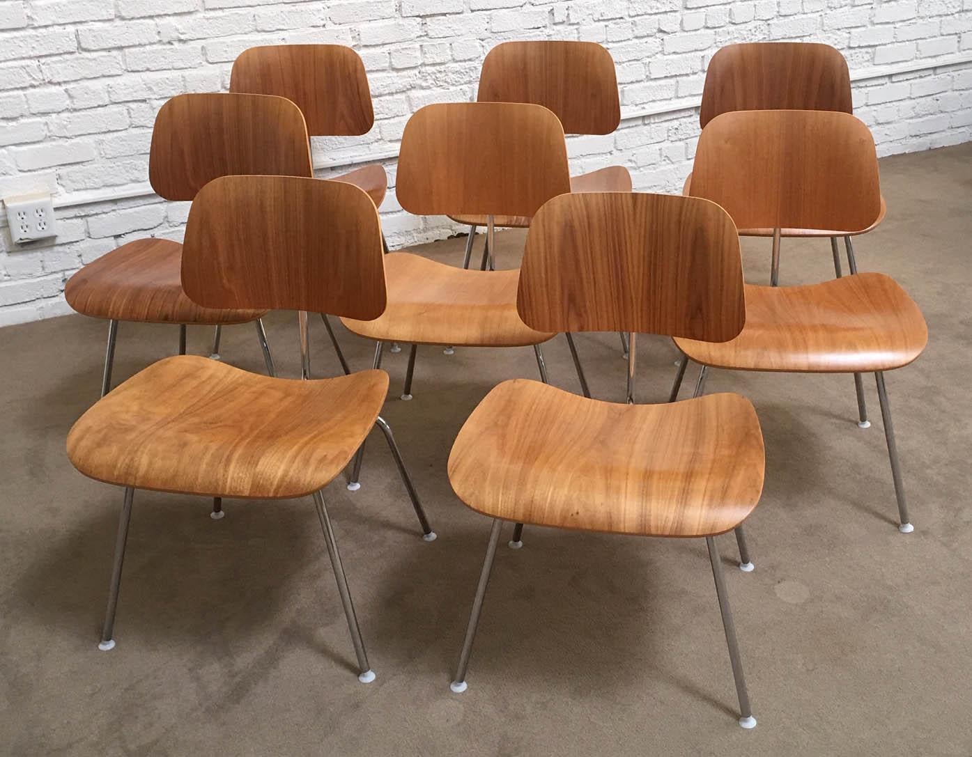 Mid-Century Modern Eight Dining Chairs Designed by Ray and Charles Eames for Herman Miller