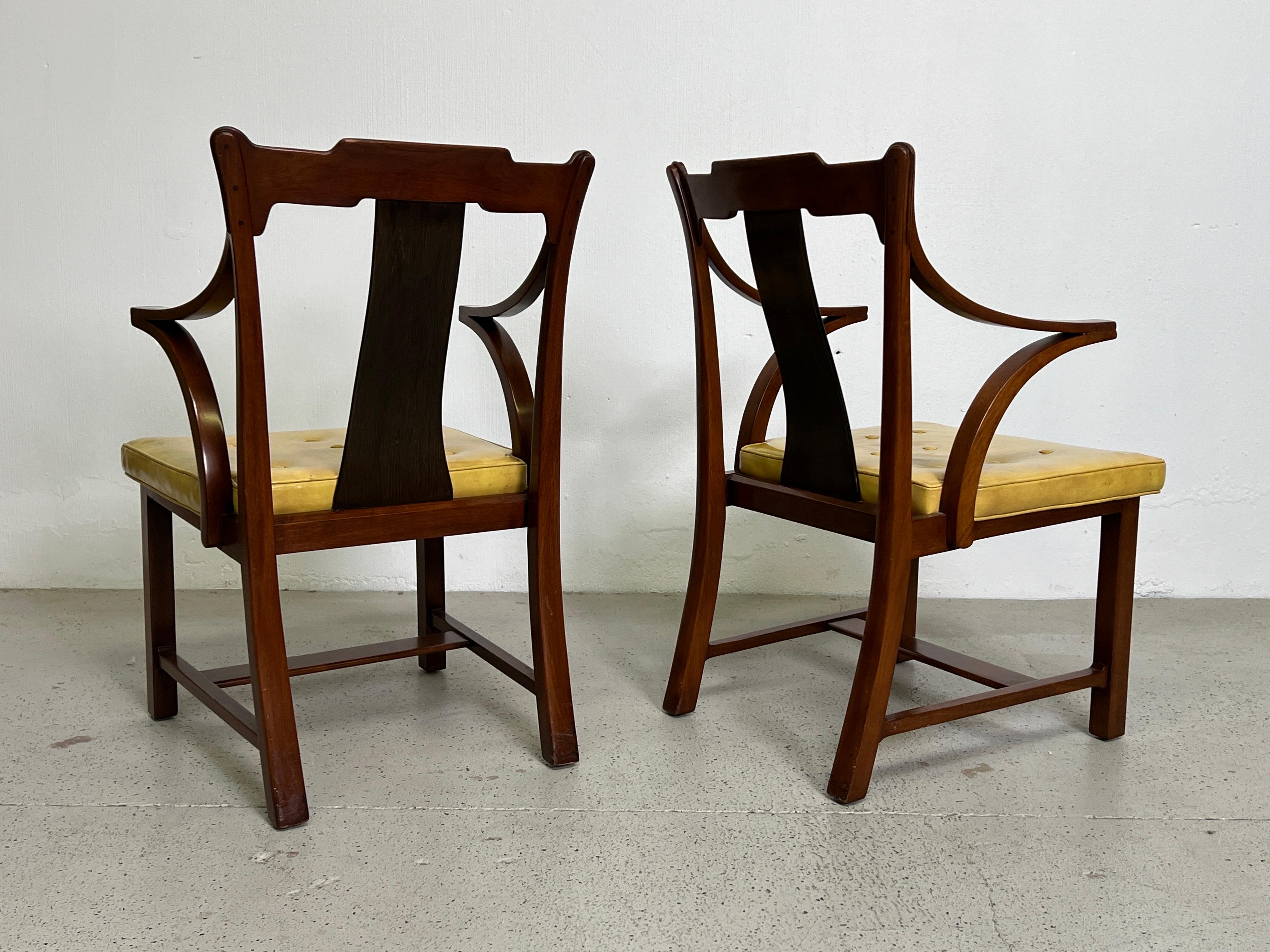Eight Dunbar Greene & Greene Dining Chairs by Edward Wormley In Good Condition In Dallas, TX