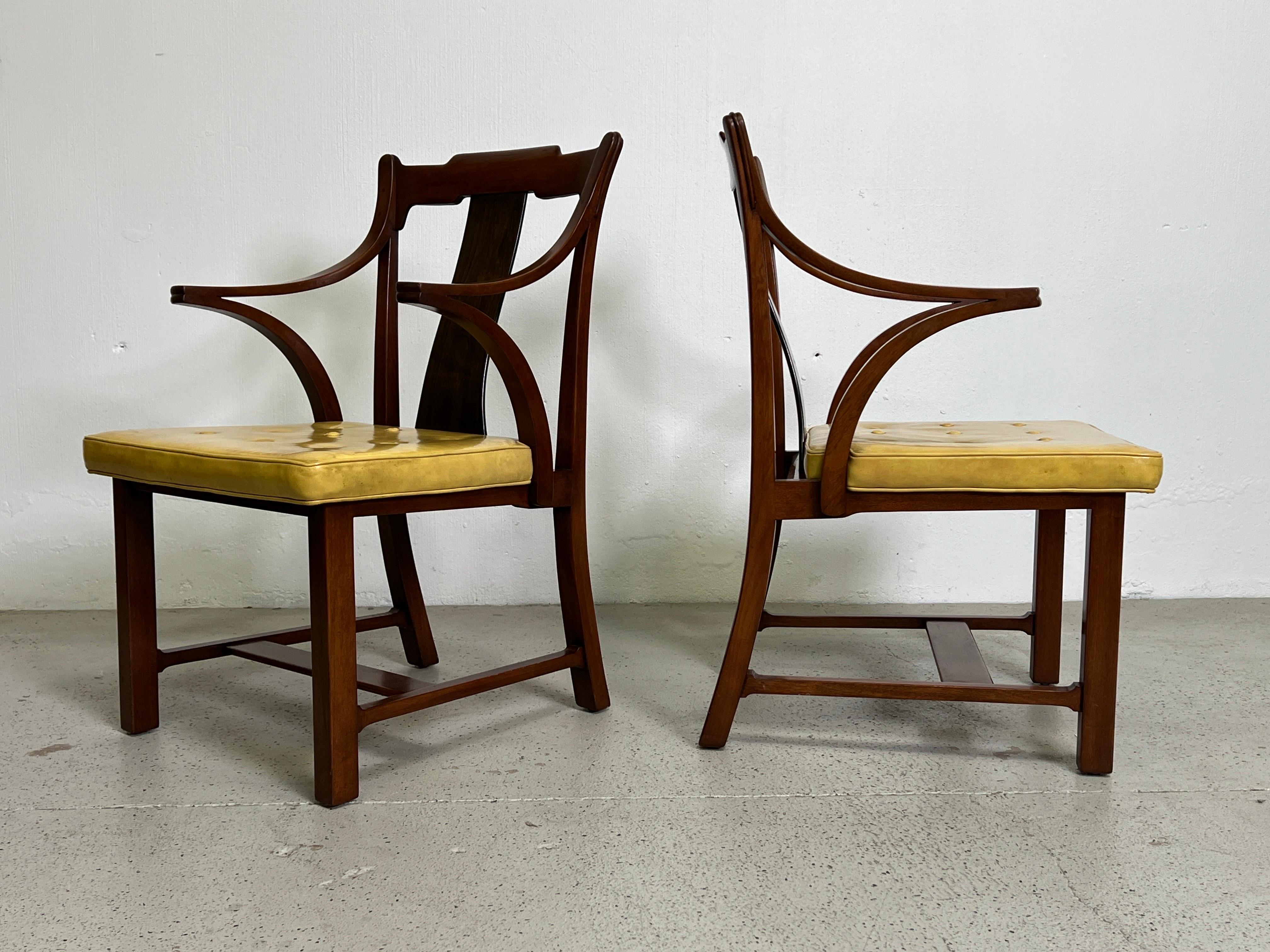 Mid-20th Century Eight Dunbar Greene & Greene Dining Chairs by Edward Wormley