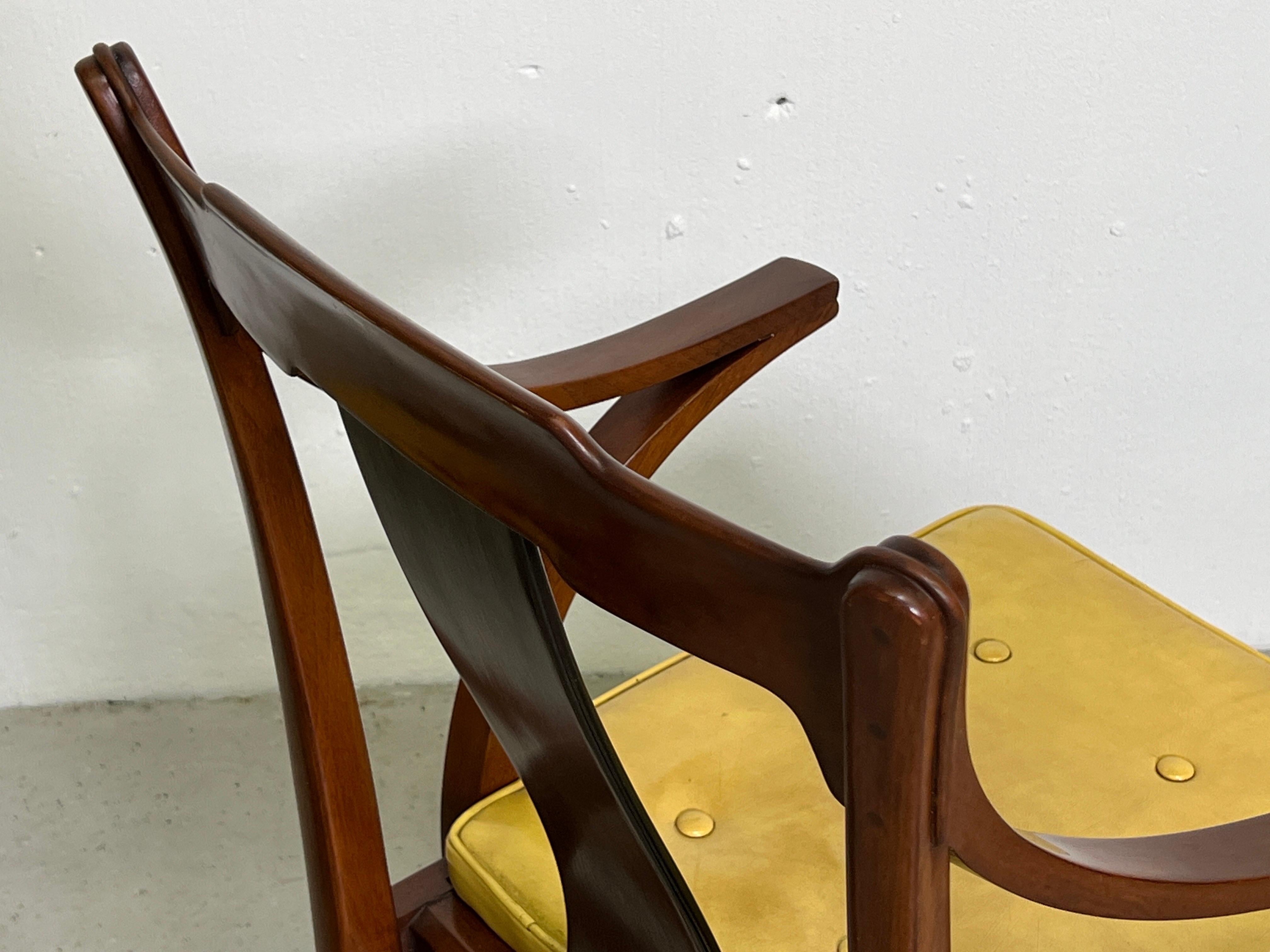 Leather Eight Dunbar Greene & Greene Dining Chairs by Edward Wormley