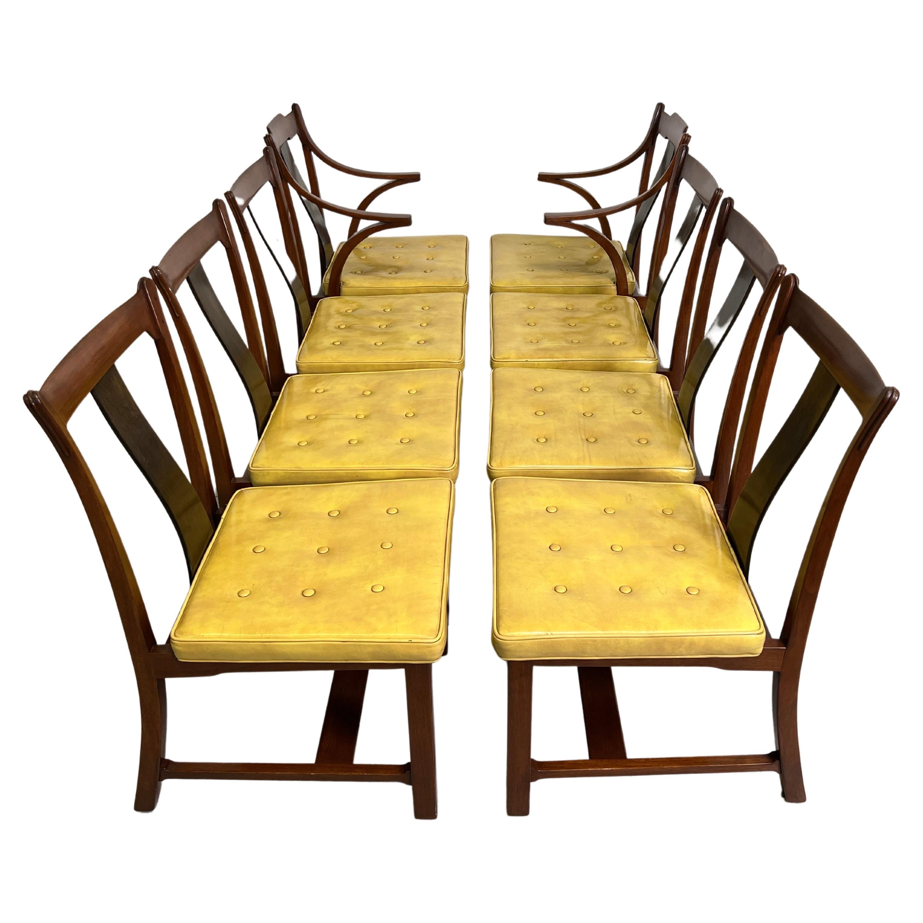Eight Dunbar Greene & Greene Dining Chairs by Edward Wormley
