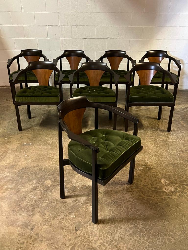 Eight Dunbar Horseshoe Armchairs by Edward Wormley In Good Condition For Sale In Dallas, TX