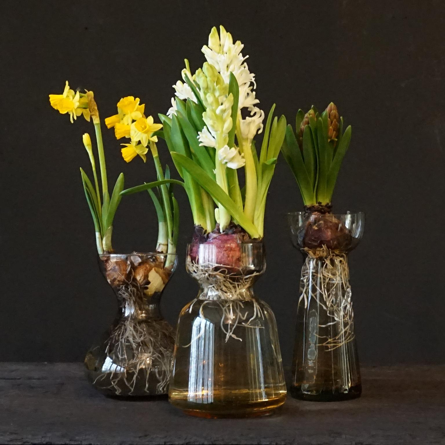 Huit vases hollandais Royal Leerdam en cristal et verre à vaseline pour ampoule Rimac Baarn de 1960 en vente 5
