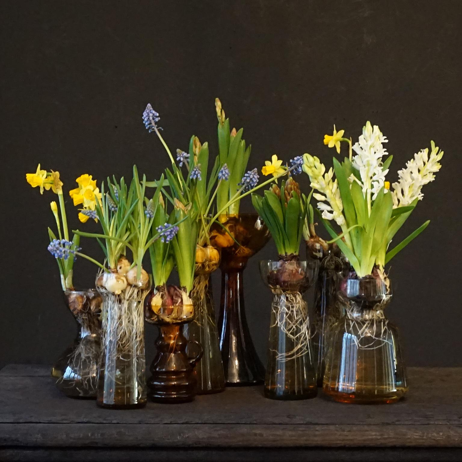Huit vases hollandais Royal Leerdam en cristal et verre à vaseline pour ampoule Rimac Baarn de 1960 en vente 7