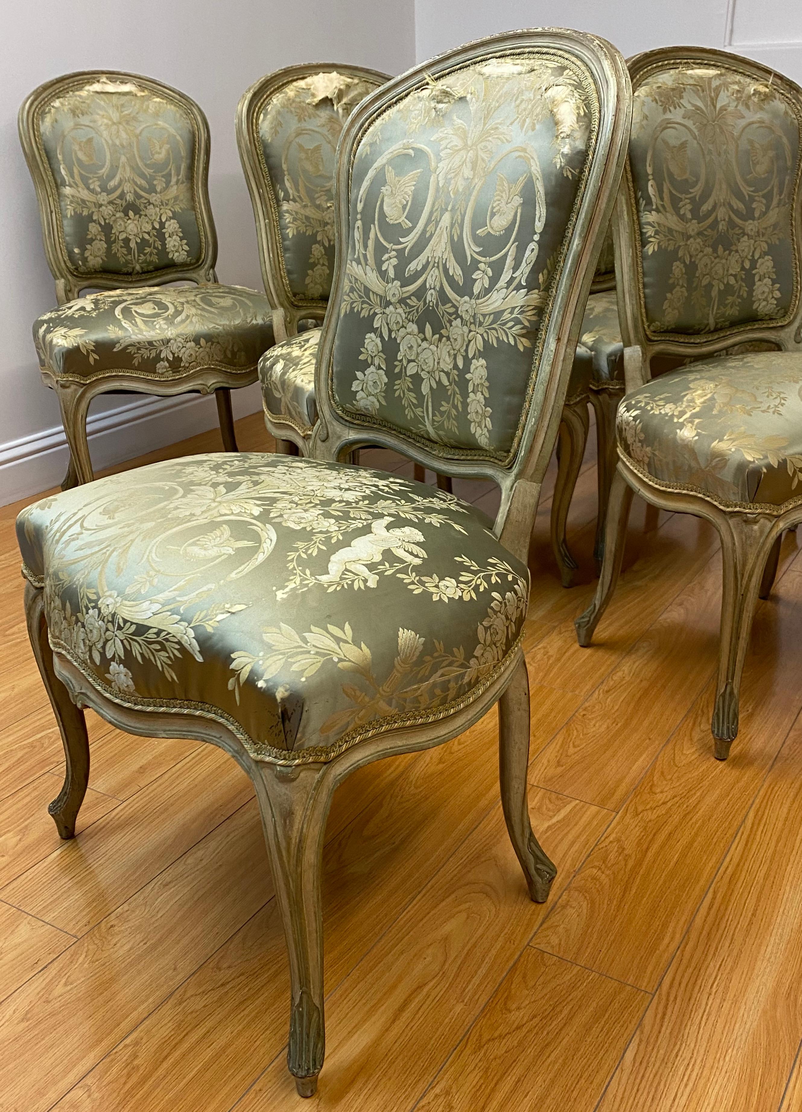 French Provincial Eight Early 20th Century French Side Chairs for Restoration 'French & Co., NYC'