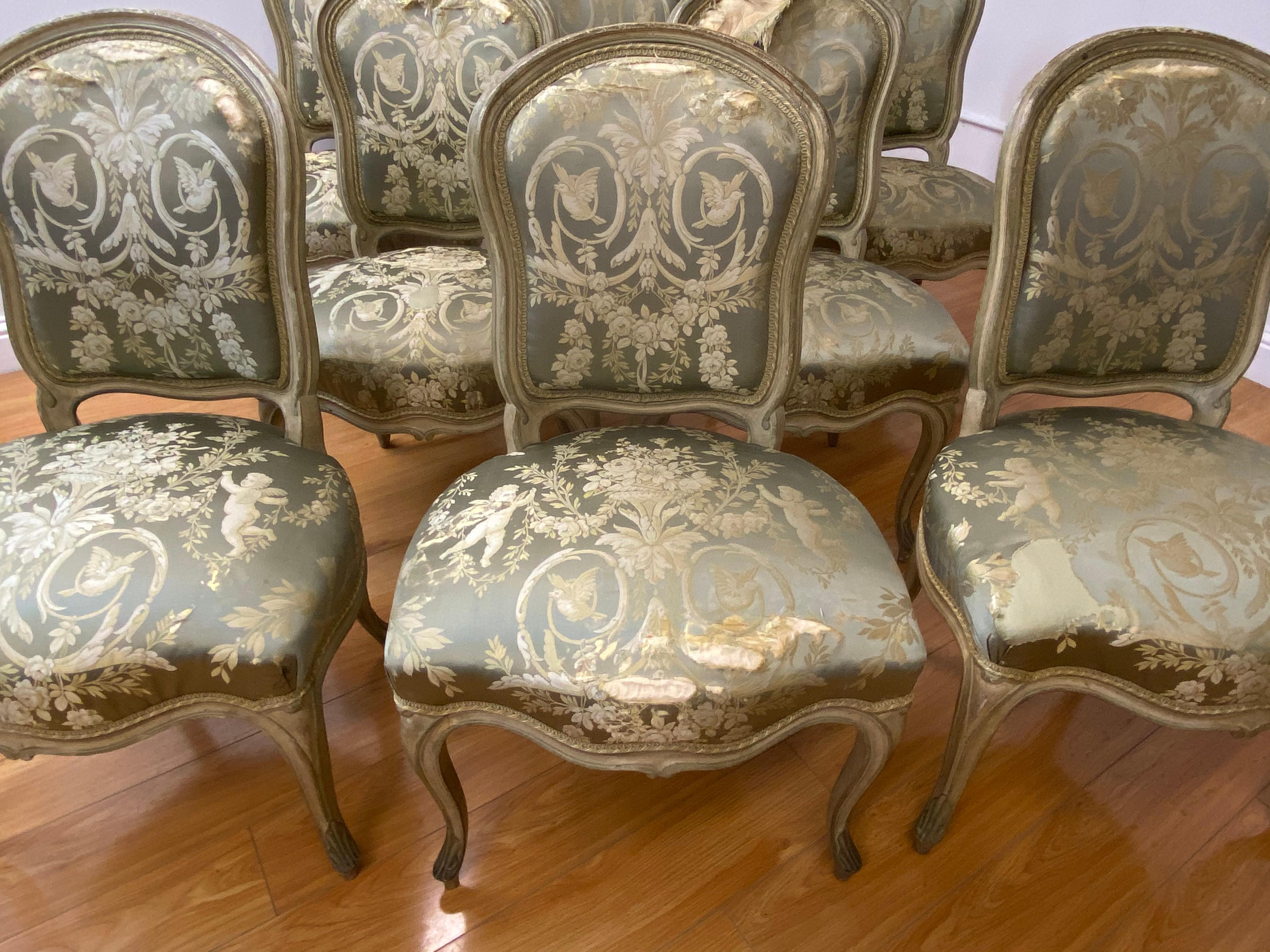 Eight Early 20th Century French Side Chairs for Restoration 'French & Co., NYC' 1