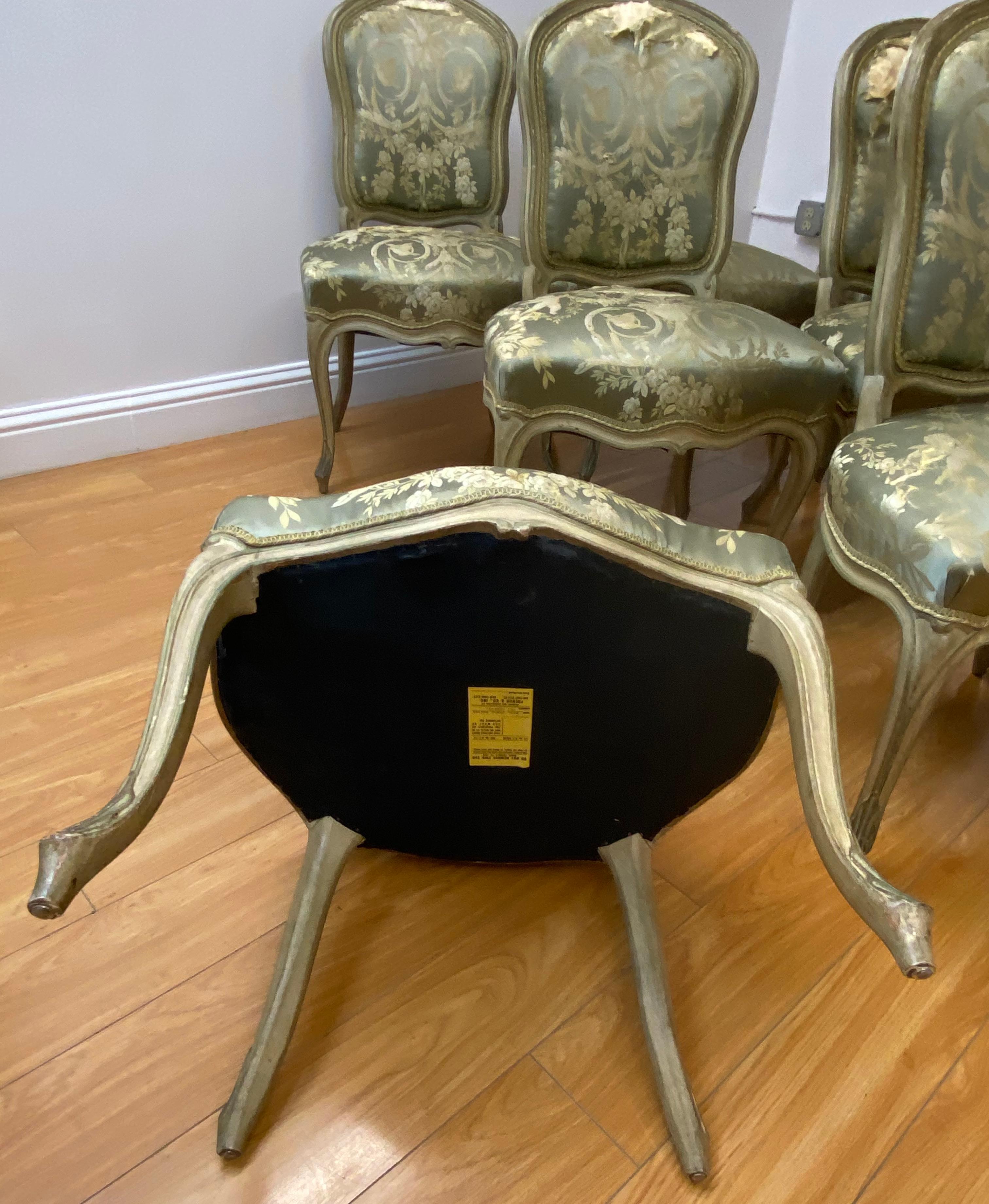 Eight Early 20th Century French Side Chairs for Restoration 'French & Co., NYC' 3