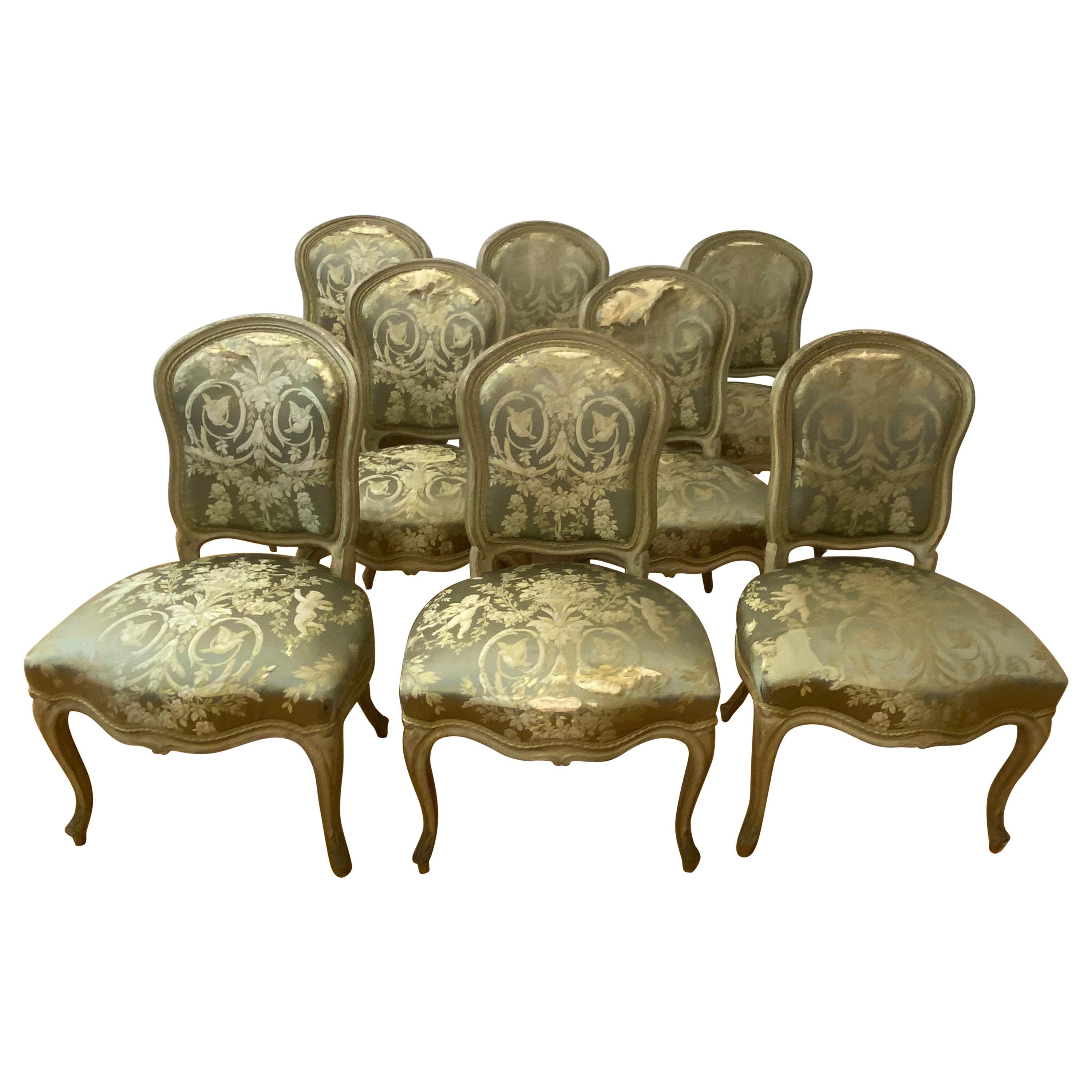 Eight Early 20th Century French Side Chairs for Restoration 'French & Co., NYC'