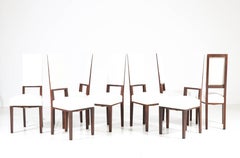 Acht Art-déco-Esszimmerstühle aus Makassar-Ebenholz von 't Woonhuys Amsterdam, 1920er Jahre