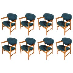 Eight Ejner Larsen and Axel Bender Madsen Oak Armchairs, Inc. Reupholstery
