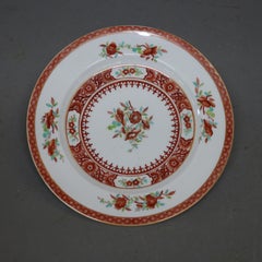 Eight English Copeland Spode for Tiffany Floral Painted Porcelain