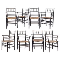 Used Eight English Sussex Armchairs