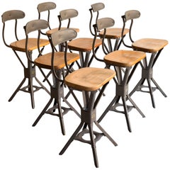 Three Evertaut Factory Chairs