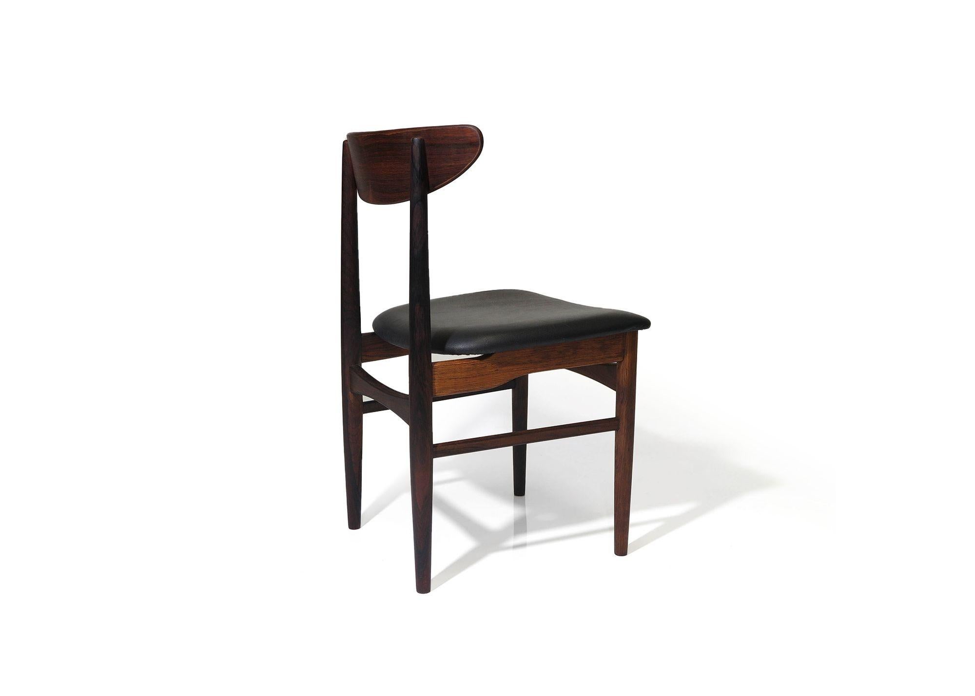 Eight E.W Bach Danish Rosewood Dining Chairs In Excellent Condition For Sale In Oakland, CA