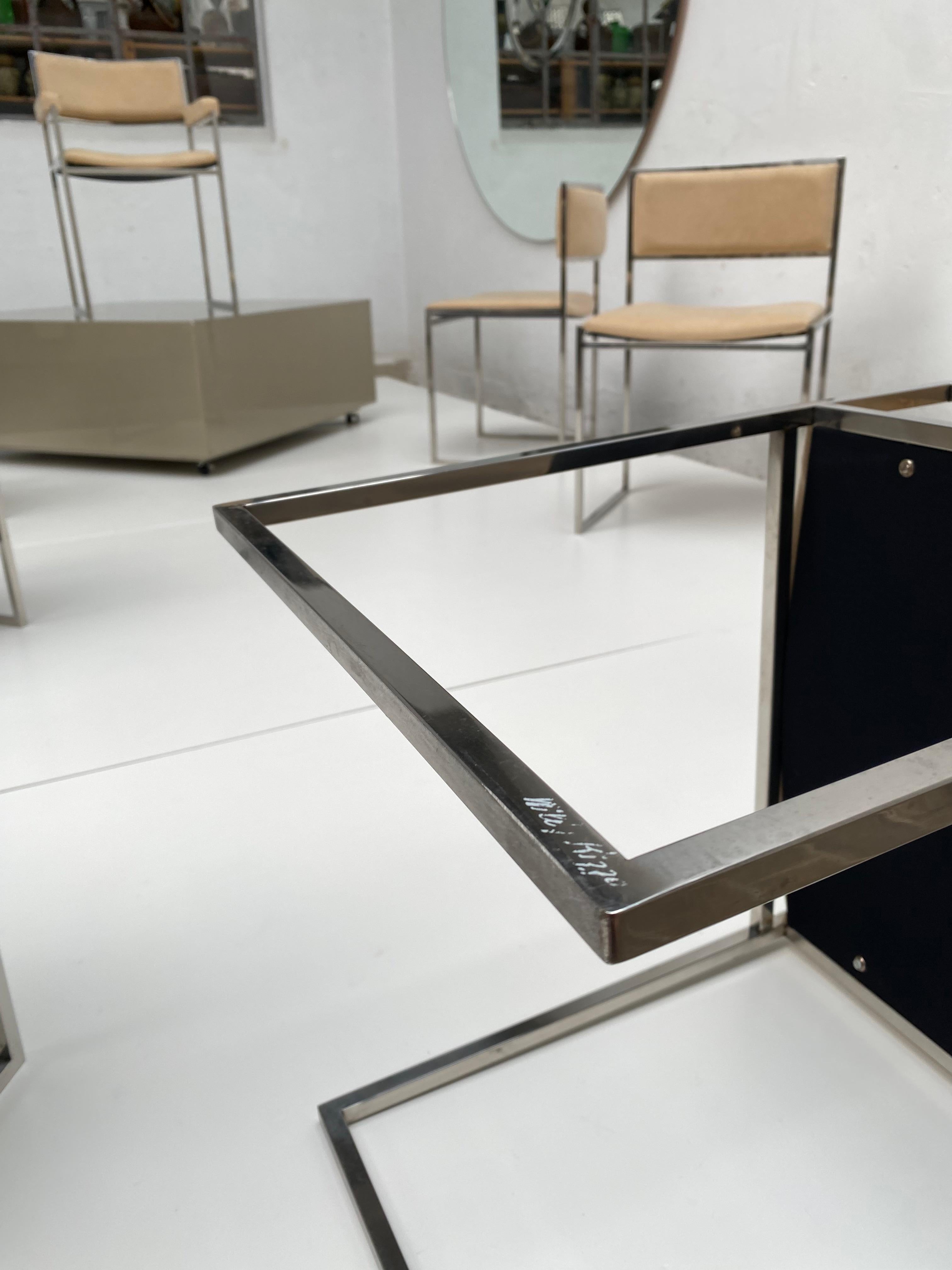Eight Exquisite Willy Rizzo SQ-BR Square Chairs, 1970, Published Casa Vogue For Sale 6