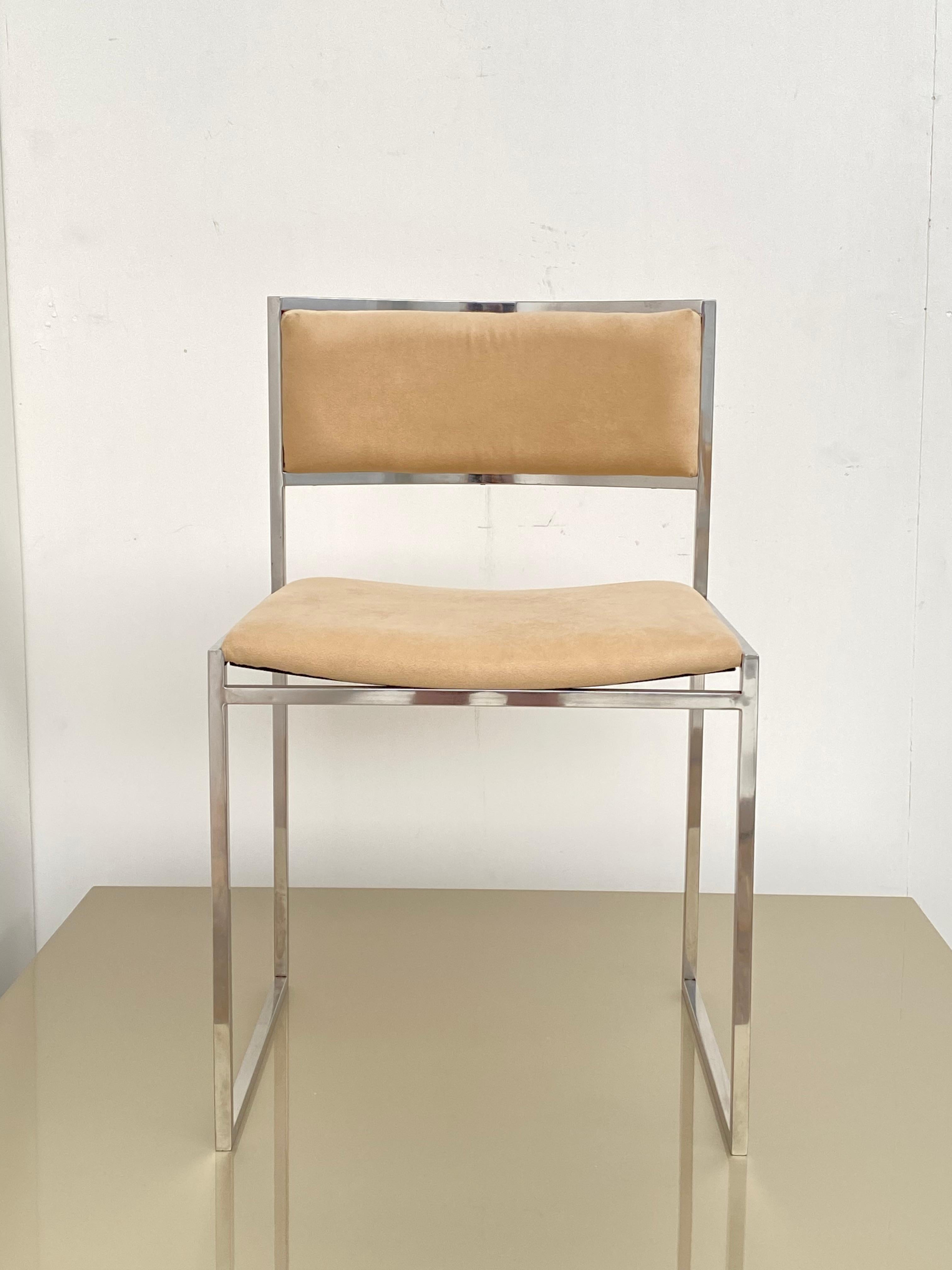 Eight Exquisite Willy Rizzo SQ-BR Square Chairs, 1970, Published Casa Vogue For Sale 1