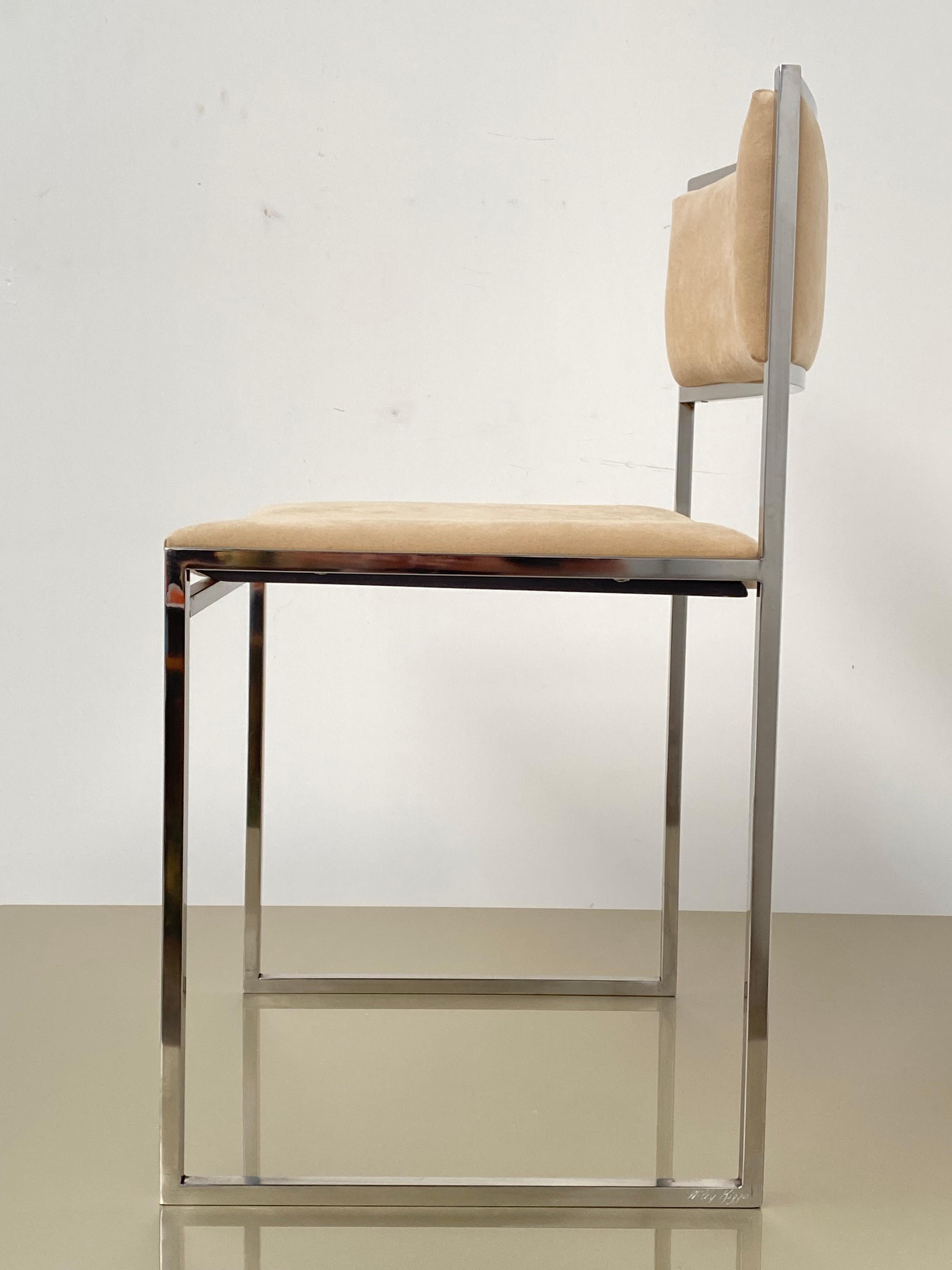 Eight Exquisite Willy Rizzo SQ-BR Square Chairs, 1970, Published Casa Vogue For Sale 2