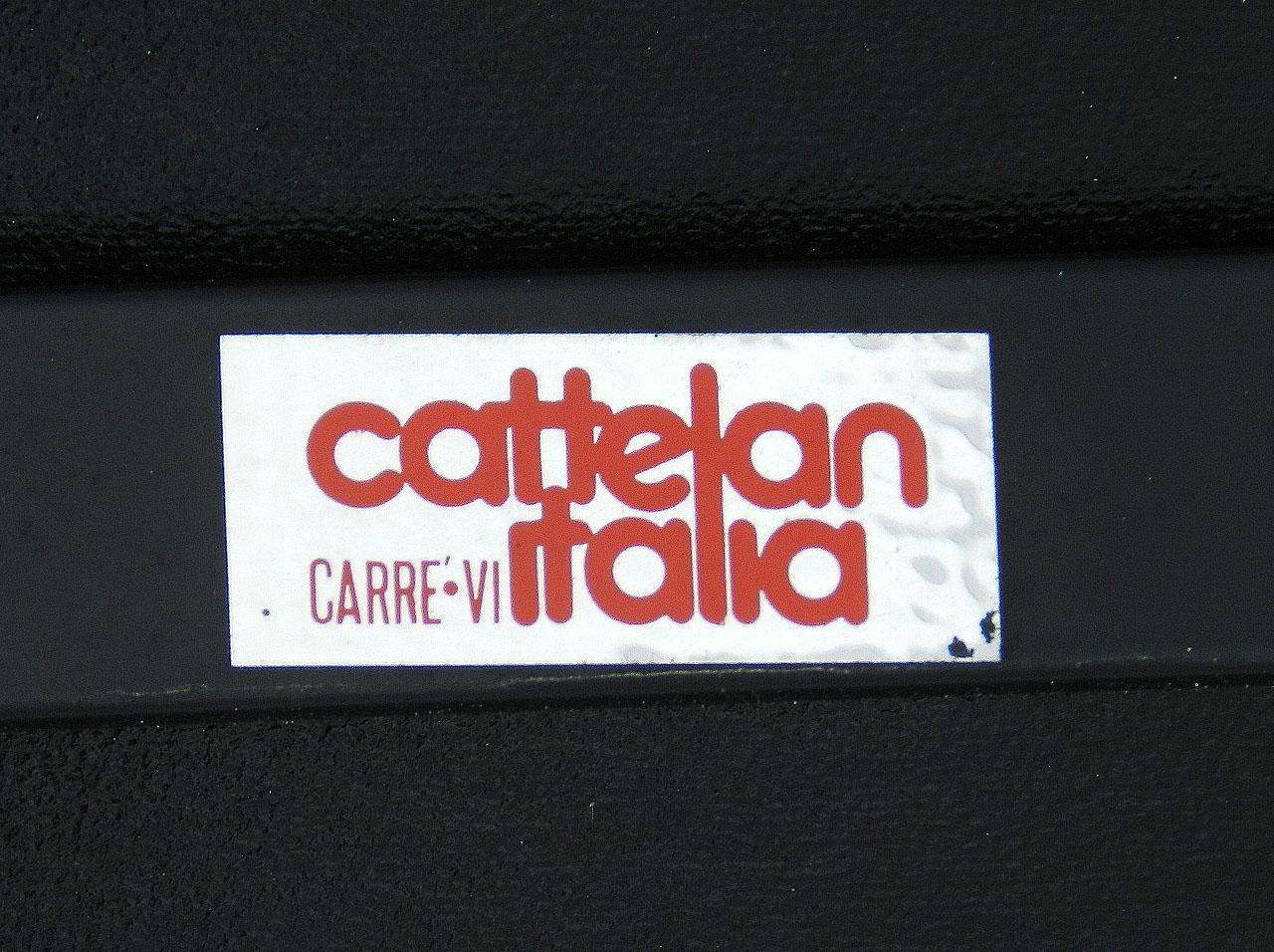 Italian Eight Mid Century Folding Dining Chairs Cattelan Italia Black Leather 