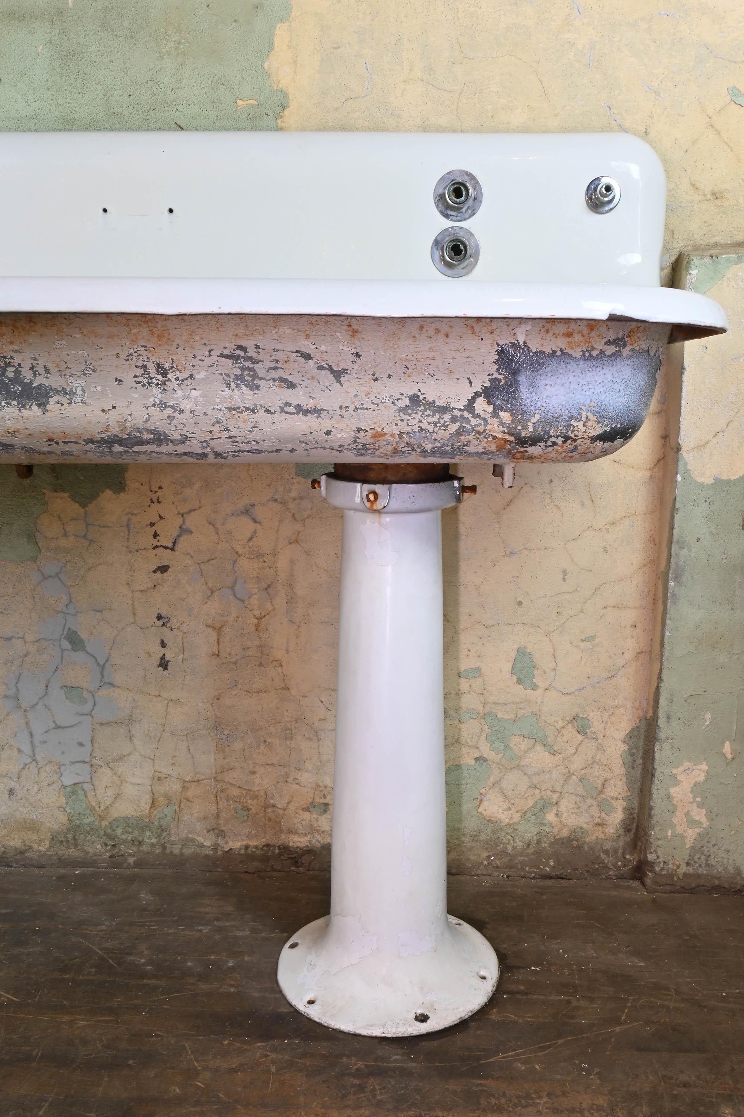 Eight Foot Industrial Sink In Good Condition In Minneapolis, MN