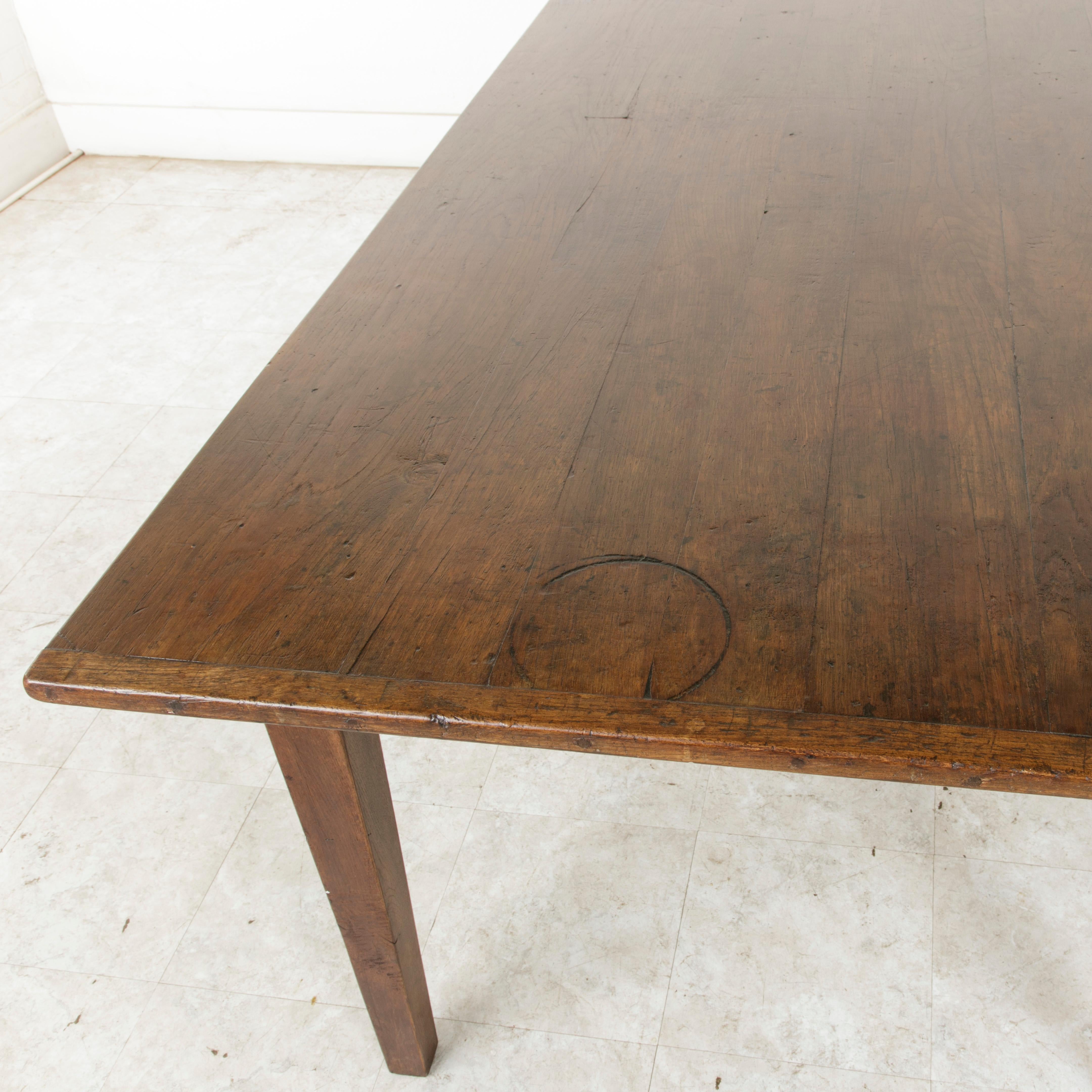 Long French Oak Farm Table or Dining Table with Two Drawers, circa 1900  9