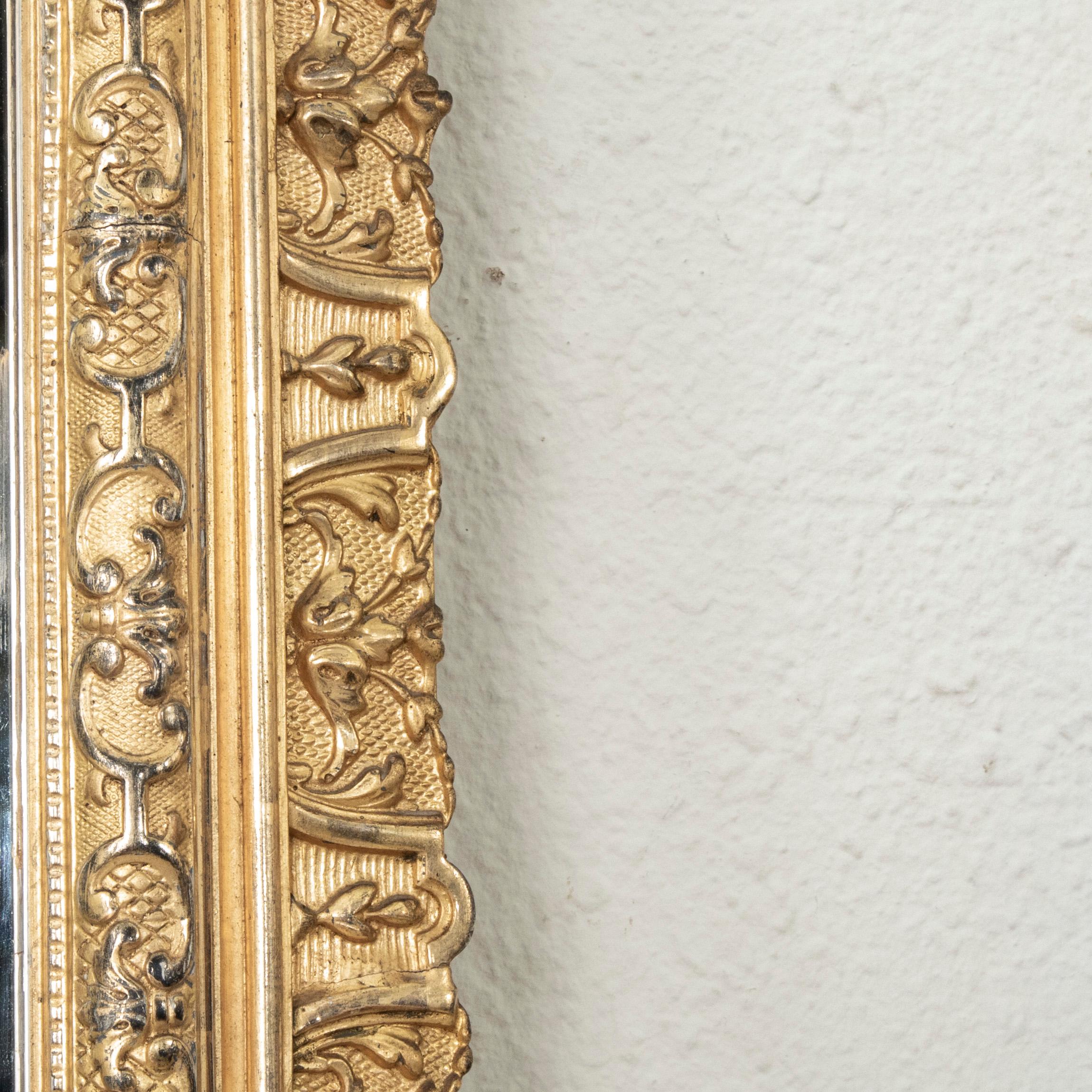 Specchio da terra in legno dorato alto otto piedi della metà del XIX secolo in stile Reggenza francese in vendita 1