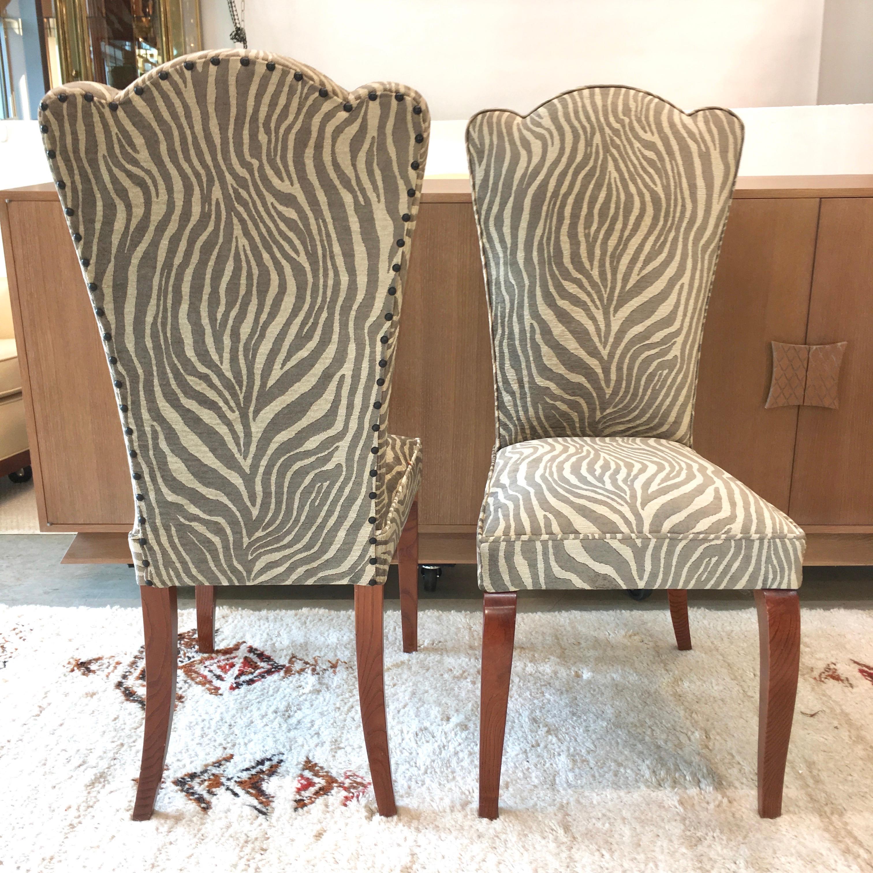 Art Deco Eight French 1940s Dining Chairs