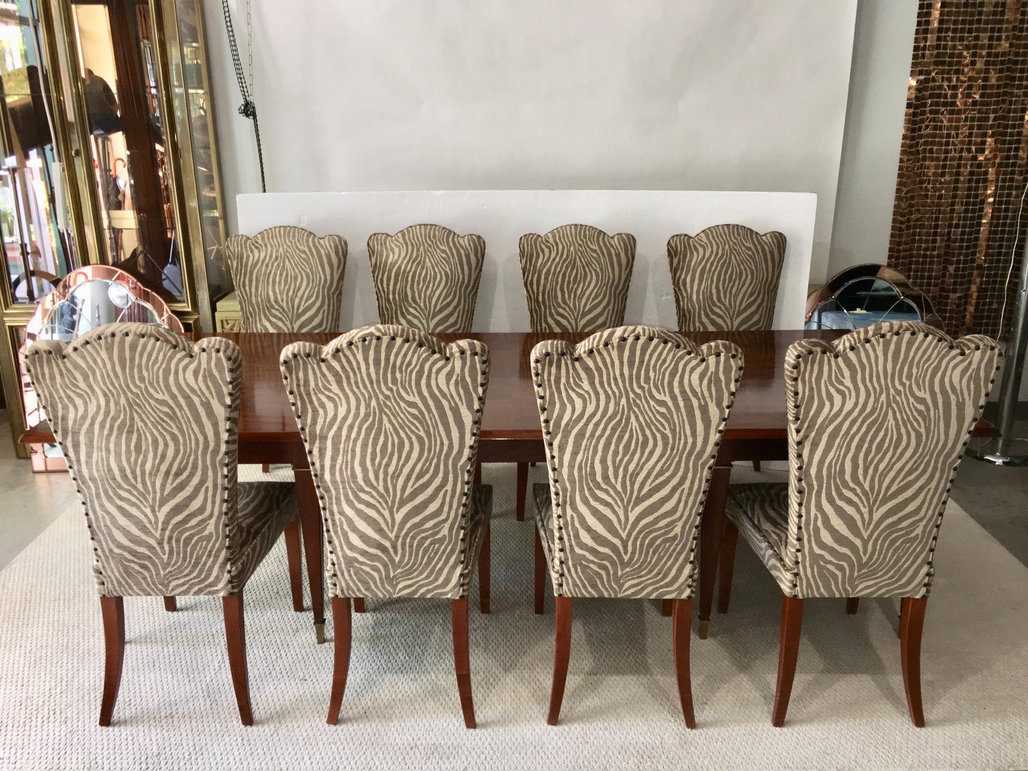Eight French 1940s Dining Chairs In Good Condition In Hanover, MA